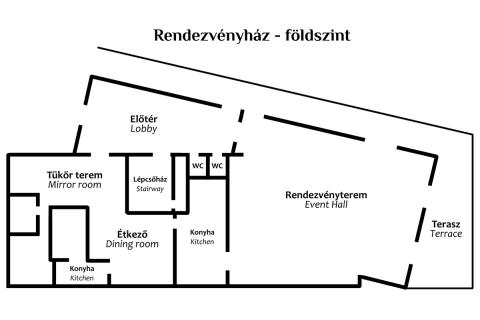 Alaprajz - Rendezvényház, földszint